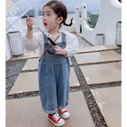 2025新品 韓国風 デニムオーバーオール 春秋 子供服 男の子 女の子 カジュアル 80-140cm