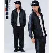 シャドーストライプサイドラインジャージトラックジャケット＆トラックパンツセットアップ