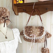 ショルダーバッグ レディース ファー バンビ柄 アニマル 脇下 ワンショルダー もこもこ 通勤