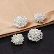 ハンドメイド イミテーションパール ビーズ きらきら フラワー 花 モチーフ アクセサリーパーツ りぼん結び