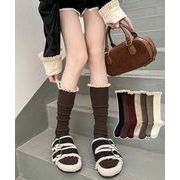 【日本倉庫即納】 カシミヤ風 フリルロングソックス 暖かい