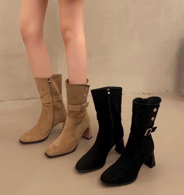 秋冬シューズ  ショートブーツ ブーツ  フレンチ風  お出かけ 靴  ハイヒール