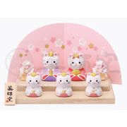 ★ひな祭りを飾る★ 縁起の良い雛人形【錦彩　ねこ飾り雛(平飾り)】