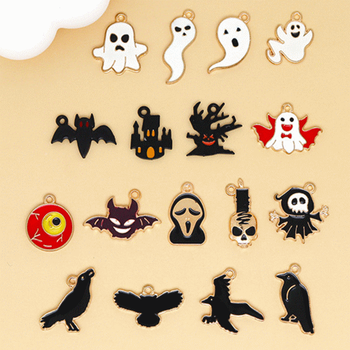 デコパーツ ハロウィン ハンドメイド お城 メタルパーツ カラス アクセサリーパーツ DIY ゴースト かぼちゃ