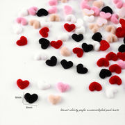 フロッキー ビーズ 貼付パーツ カボション ネイルパーツ ハート かわいい ベロア調 ハンドメイドパーツ