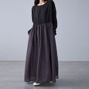 2025年INS 秋冬新作    気質   おしゃれ   デザイン性   レトロ  ロングワンピース