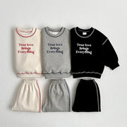 2025秋冬※レター刺繍 スウェット＋ロングパンツ カジュアル 2点セット 男の子