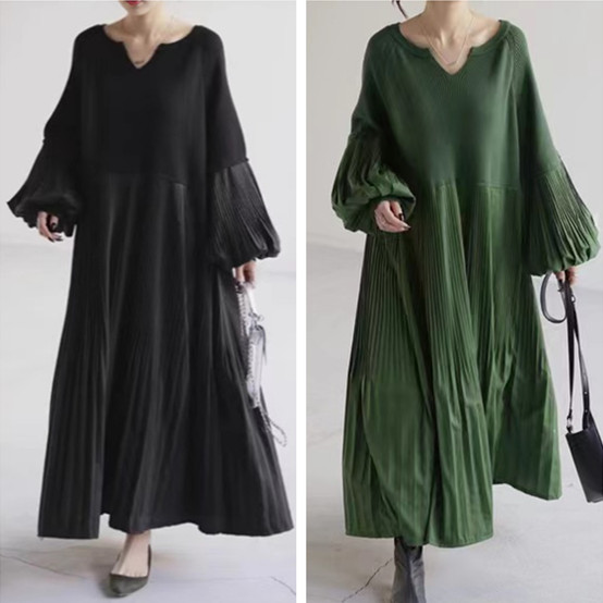 ワンピ ロングワンピース ニットワンピース ワンピース レディース ゆったり 体型カバー