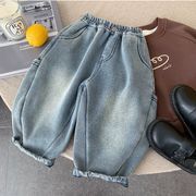 2025冬新作 子供服 ジーンズ 保温 防寒ズボン   キッズ服 ズボン  裏起毛 80-130cm