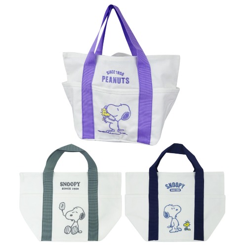 【2026新作☆SNOOPY/MIFFY】スヌーピー/ミッフィー　帆布　刺繍入りランチバッグ