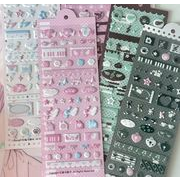 文房具 手帳素材 手帳DIY 手帳シール ステッカー シール 装飾シール 精美 ク リスタルの質感