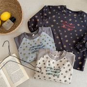 2026春新作　子供服　キッズ　ラグランスリーブ　Tシャツ　カジュアル　トップス　可愛い　花柄　柔らか