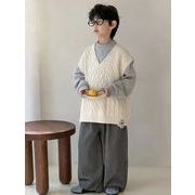 2026年春秋新作　子供服　トップス　キッズ　男の子　ニットベスト　ゆったり　90～140CM　DC