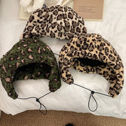 パイロットハット    耳あてハット　レオパード柄　韓国ファッション