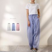 【2026新作】ランダムストライプ　タック　ギャザーパンツ(33180)