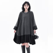 週末限定 激安セール 2026春新ラインナップ 色合わせがポイントのルーズスウェットワンピース