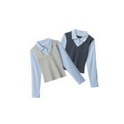 2色 新色入荷 激安セール 背中レースが大人かわいい 秋用ロングスリーブトップス 女性らしいシルエット強調