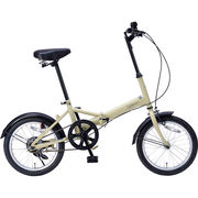 マイパラス 16インチ折りたたみ自転車 MF101-SA サンドベージュ【直送品】［送料無料］