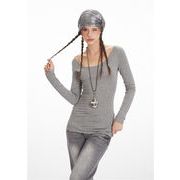 良い姿を見せて 秋の新作 背中オープンレースで差がつく 体型カバー長袖シャツ 首元すっきりベーシック