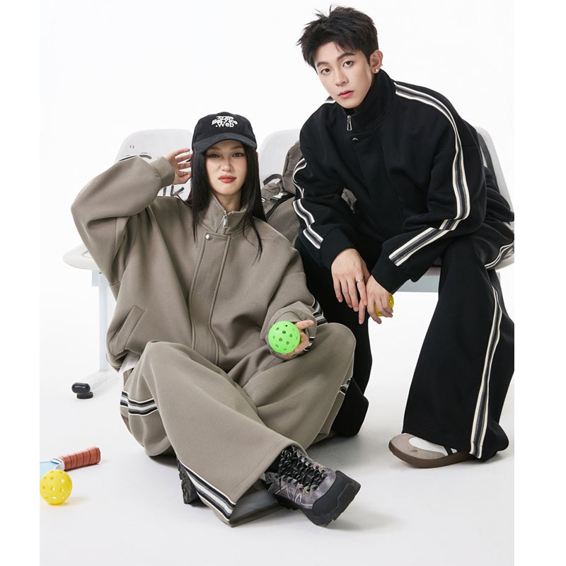 メンズ スポーツ風 ジョガー アウター ＆ ジョガーパンツ セットアップ 春秋冬 2026新作★全6色