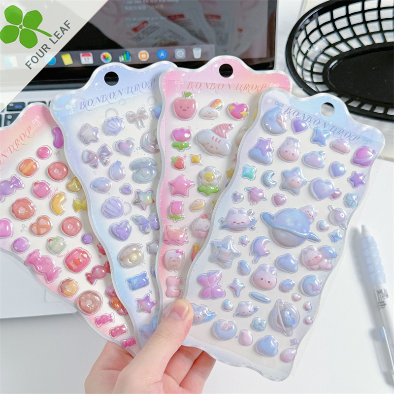 3Dシール 手帳用・創意ステッカー DIY手作 立体キャラクターシール 粘着シール 贈り物 子供