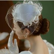 ウェディングハット/花嫁/パーティーハット/髪飾り/帽子/貴族風/披露宴/ブライダルハット ドレス帽子