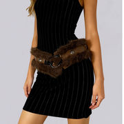 2026年新作レトロコーヒーカラーファートリムベルト、レディースPUワイドベルト