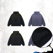 メンズ 生地400g 無地 裏パイル パーカー 男女兼用 ダメージ加工トップス 2026新作★全2色