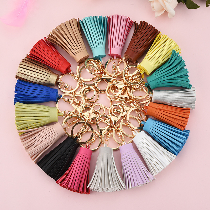 キーホルダー レディース 可愛い ショート フリンジ タッセルチャーム キラキラ ゴールド バッグチャーム