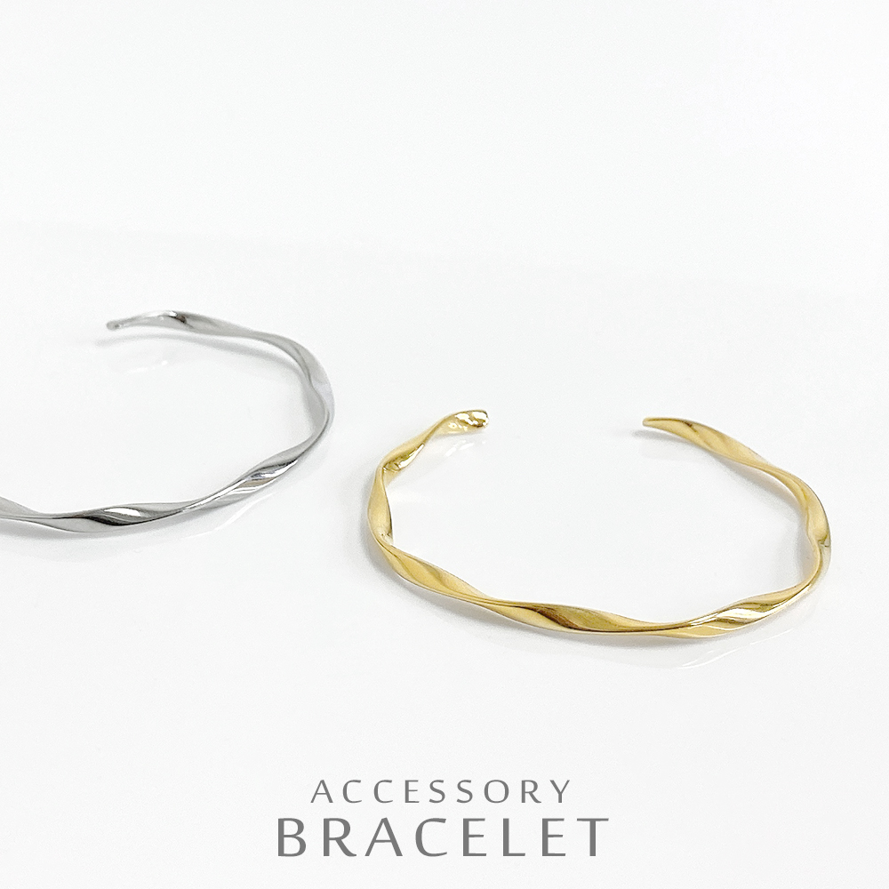 ▼MAGGIO▼ウェーブスリムステンレスバングル　ブレスレット