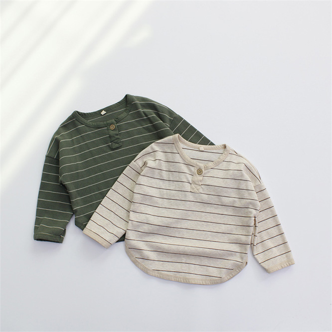 2026春※QQ☆子供Tシャツ 長袖 ワッフル柄 丸首 トップス 女の子