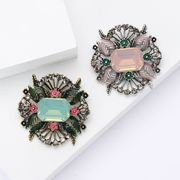 2色 ゴージャス 花のブローチ クリスタル 胸飾り 花 ブローチ ピン アクセサリー ジュエリー
