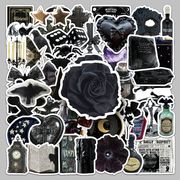 50枚入りブラック ゴシック様式 ステッカーパック 黒魔術 ブラックローズ ステッカー  ゴシック 手帳素材