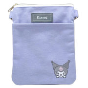 サンリオ ショルダーポシェット カラー 帆布 刺繍 ワッペン 前ポケット付き クロミ【小ロット販売】