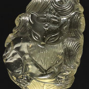 【一点物】彫り物　リビアングラス＜エジプト産＞　九尾の狐　穴あり