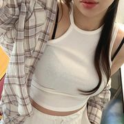 チェック柄シャツ　レディース　デザイン　韓国ファッション　INS