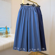 レディース 伸縮性ハイウエスト パッチワーク レース ジーンズV00141