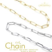 日本製NEW★L&A★切り売り★煌めくカットあずきチェーン小判★太め2.2mm★最高級鍍金★