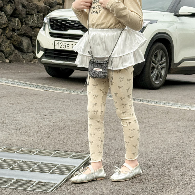 子供服　80~130cm　キッズパンツ　レギンスパンツ　リボン　韓国子供服