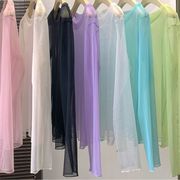 長袖 キャンディカラーのアイスシルク日焼け止めシャツv00171