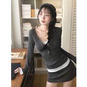 Tシャツ　レディース　デザイン　韓国ファッション　INS