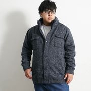 【大きいサイズ】3L～5L ニットフリースジャケット ブルゾン ライトアウター