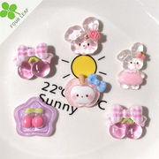 蝶結び 兎 アクセサリーパーツ デコパーツ 髪飾り ペンダント ハンドメイド スマホケース美容 可愛い