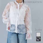 【2026新作商品♪】フリルレースシャツブラウス