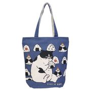 【トートバッグ】ファスナー付きキャンバストート マツネコおにぎり NV ねこ
