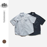 PX0010 2026年夏新作 シャツ メンズ ブルーチェック 半袖 カジュアル アウター