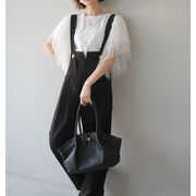 今季マストバイ   早春新作   パフスリーブコットン   T シャツ +ブラック  キャミオール  インワン