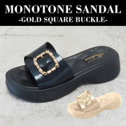 サンダル 厚底 ゴールドバックル S M L LL おしゃれ 靴 くつ