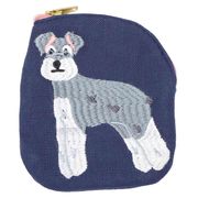 【ポーチ】ouaf ouaf＆miaou marche 刺繍ポーチ ミニシュナ いぬ