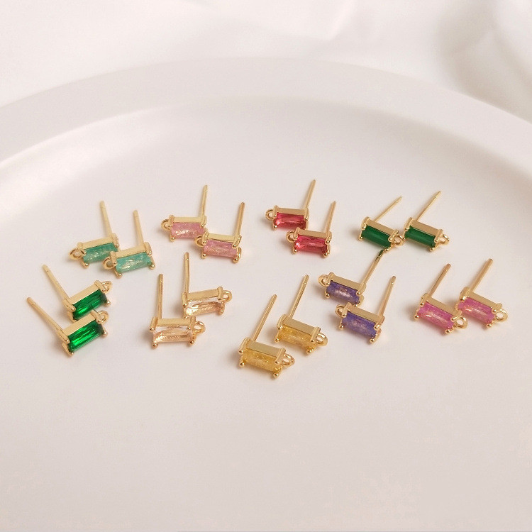 ポストピアス ストーン 金属パーツ 基礎金具 アクセサリーパーツ ジルコニア ピアスパーツ ハンドメイド